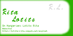 rita lotits business card